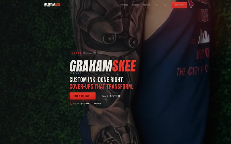 Grahamskee Tattoos website homepage